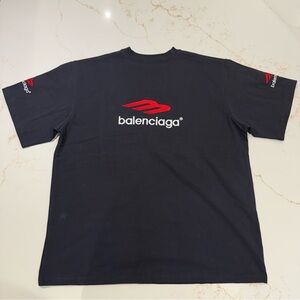 Balenciaga 3B Letter Embroidered Sport Icon Oversized T-shirt Black Size Large
